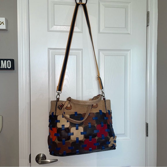 Charmes leather patchwork tote crossbody - Picture 7 of 14